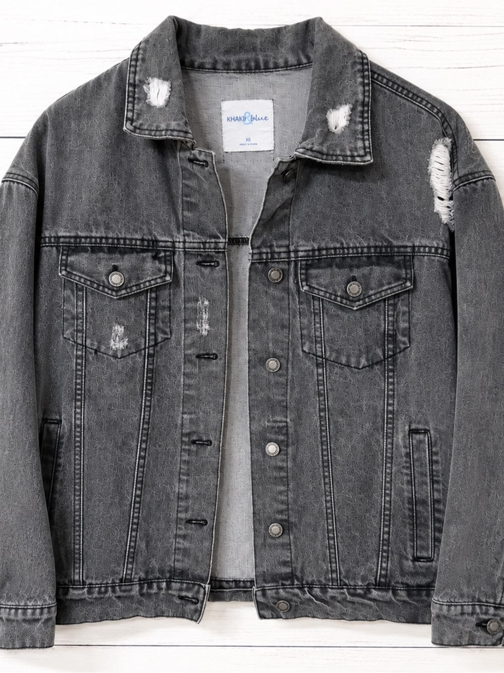 Women's Grunge Black Denim Jacket